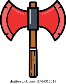 Large wood cutting axe or hatchet vector