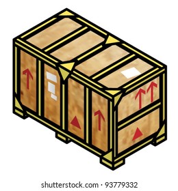 A large wooden crate.