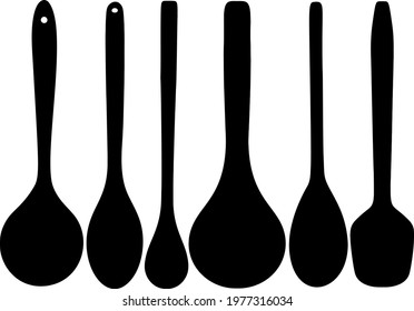 Large wooden spoons for kitchen and cooking.