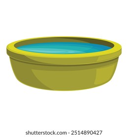 Large yellow basin containing water, suitable for various purposes like drinking for animals or bathing