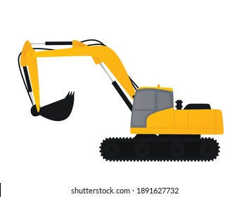 Gran excavadora amarilla. ilustración vectorial.