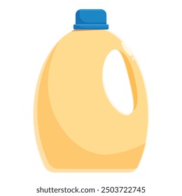 Large yellow plastic bottle with a blue cap, suitable for containing detergent, cleaning products or other liquids