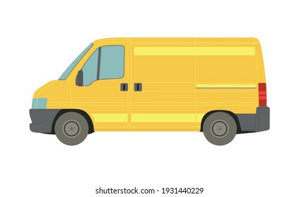 Gran camioneta amarilla sobre fondo blanco - Ilustración vectorial