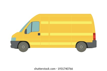 Gran camioneta amarilla sobre fondo blanco - Ilustración vectorial