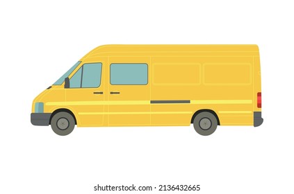 Gran camioneta amarilla sobre fondo blanco - Ilustración vectorial