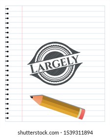 Largely pencil effect. Vector Illustration. Detailed.