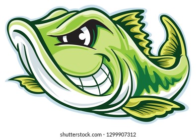 Largemouth bass cartoon