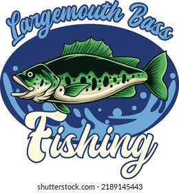 Logotipo de pez de lubina de Largemouth disponible para su proyecto personalizado