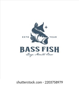 Largemouth Bass Fish Logo Design Vector Image