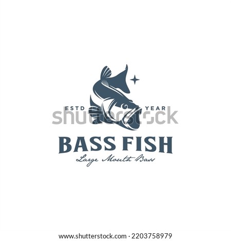 Largemouth Bass Fish Logo Design Vector Image