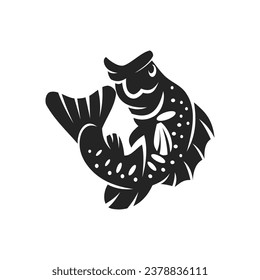 largemouth bass fish logo template Isolated. Brand Identity. Icon Abstract Vector graphic