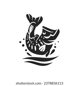 largemouth bass fish logo template Isolated. Brand Identity. Icon Abstract Vector graphic