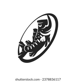 plantilla de logotipo de pez de lubina grande aislado. Identidad de marca. Gráfico de vectores de resumen de iconos