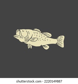 
largemouth bass fish vector illustration