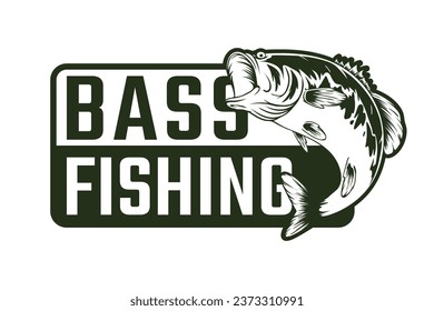 largemouth bass fishing logo design template