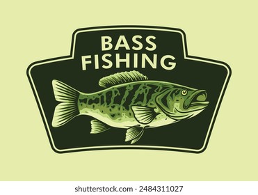 Largemouth bass fishing logo template
