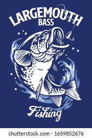 largemouth bass fishing t-shirt design