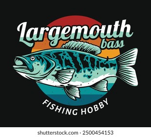 Largemouth bass fishing vector design	