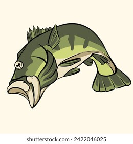 Largemouth Bass archivo editable aislado con capas separadas