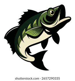 Vector bajo de Largemouth sobre fondo blanco