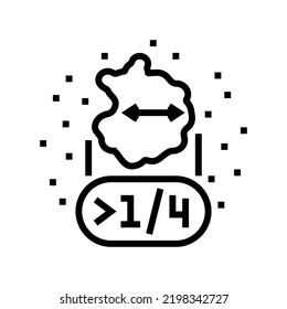 larger 1 4 inch mole melanoma line icon vector. larger 1 4 inch mole melanoma sign. isolated contour symbol black illustration