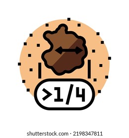 larger 1 4 inch mole melanoma color icon vector. larger 1 4 inch mole melanoma sign. isolated symbol illustration