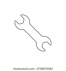 Un ícono de herramienta de llave angular o llave inglesa de Grande tamaño.