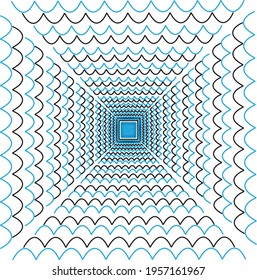 a large-screen abstract image shrunk with blue and black scale-like lines