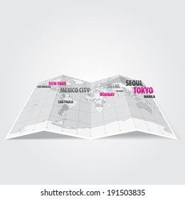 Largest cities of the world map