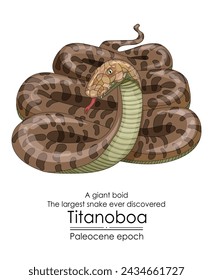 The largest snake ever discovered, Titanoboa, a giant boid, appeared in the Paleocene epoch. 