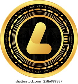 largo cryptocurrency drawings on abstract background. 3d illustrations.