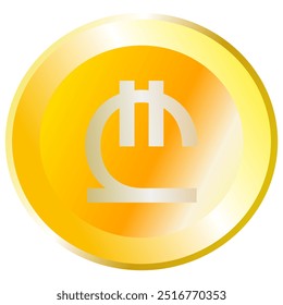 Lari Georgia Currency Gold Coin Symbol Transparent Background Vector Symbol PNG 