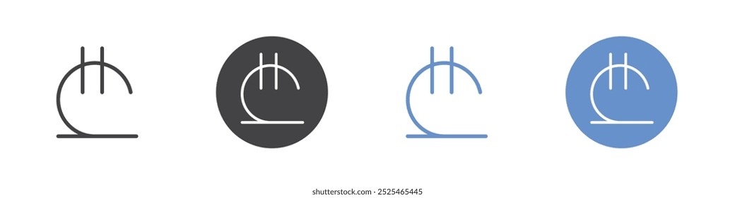 Lari icon Thin outline art symbol