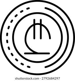 Lari Line Icon Vector Design