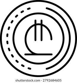 Lari Line Icon Vector Design