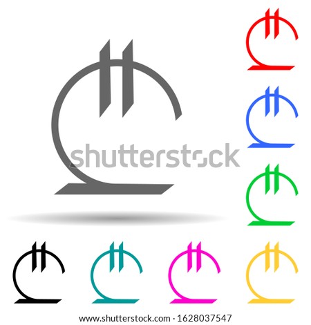 lari multi color style icon. Simple glyph, flat vector of crepto currency icons for ui and ux, website or mobile application