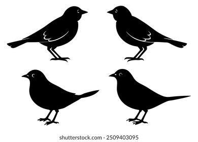 Lark bird silhouette vector illustration