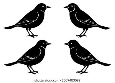 Lark bird silhouette vector illustration