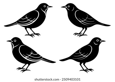 Ilustração de vetor de silhueta de pássaro lark