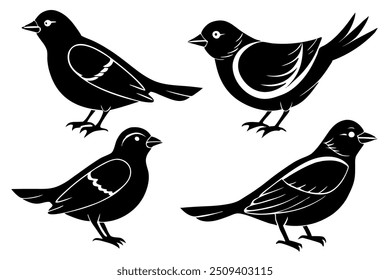 Lark bird silhouette vector illustration