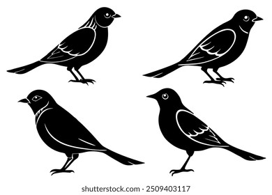 Lark bird silhouette vector illustration