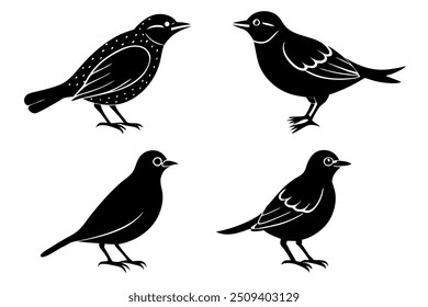 Lark bird silhouette vector illustration
