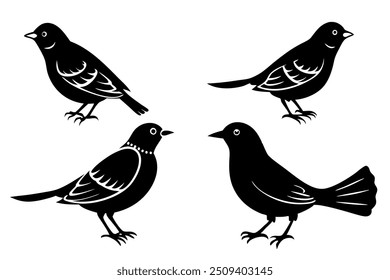 Lark bird silhouette vector illustration