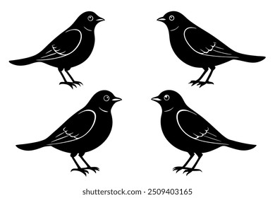 Lark bird silhouette vector illustration