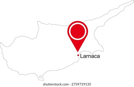Larnaca city in Cyprus pin map location