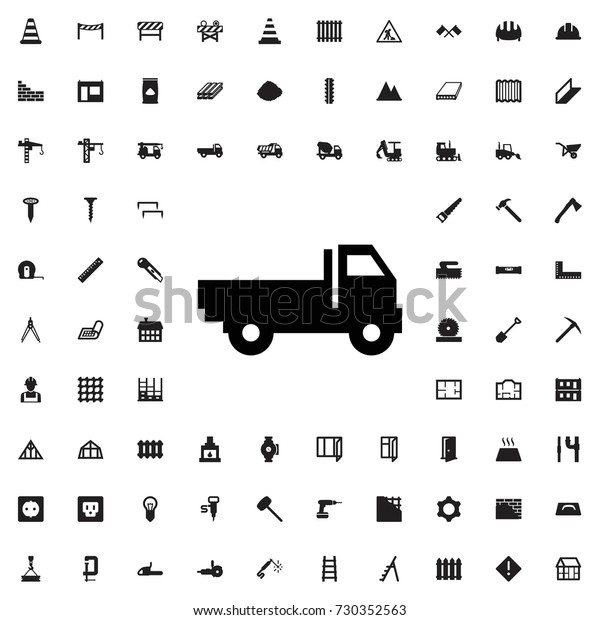 Larry icon. set\
of filled construction\
icons.