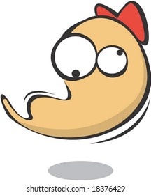 Larva Character on white background