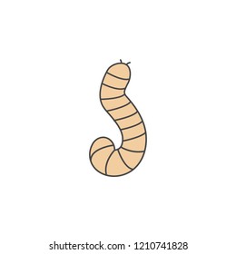 larva colored outline icon. One of the collection icons for websites, web design, mobile app