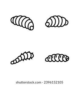 Larva set of icon vector illustration