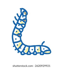 larvae silkworm doodle icon sketch vector. larvae silkworm sign. isolated symbol illustration